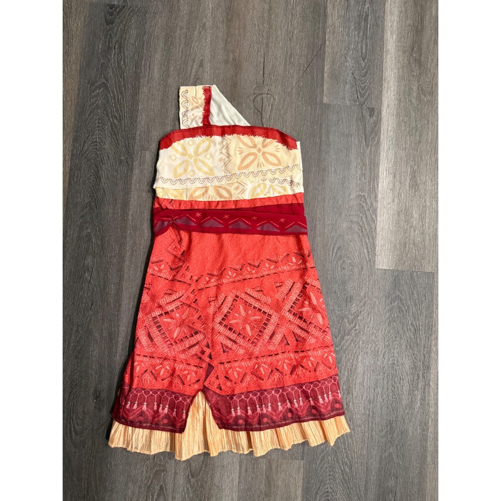 Disney Moana Girls Costume Dress Red One Shoulder Size Medium 7-8 171099K